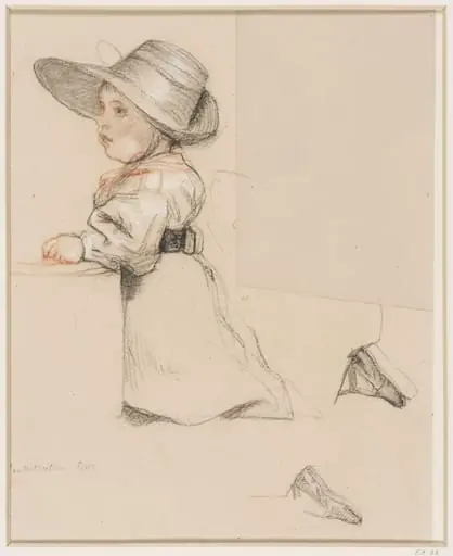 Study of a kneeling child, by Charles West Cope