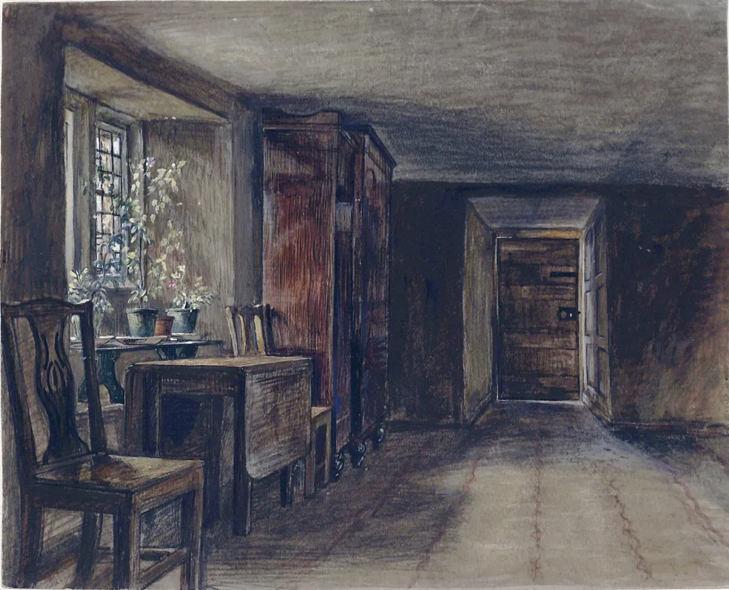 The Entrance Hall of Mortham Tower, Rokeby, Yorkshire, by Charles West Cope, watercolor, 1838