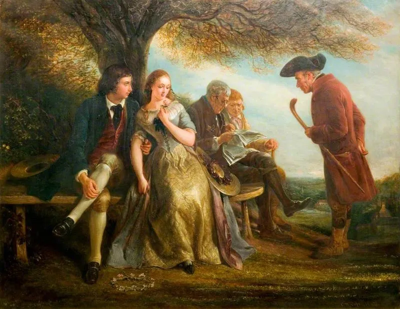 The Hawthorn Bush, by Charles West Cope, oil, 1842