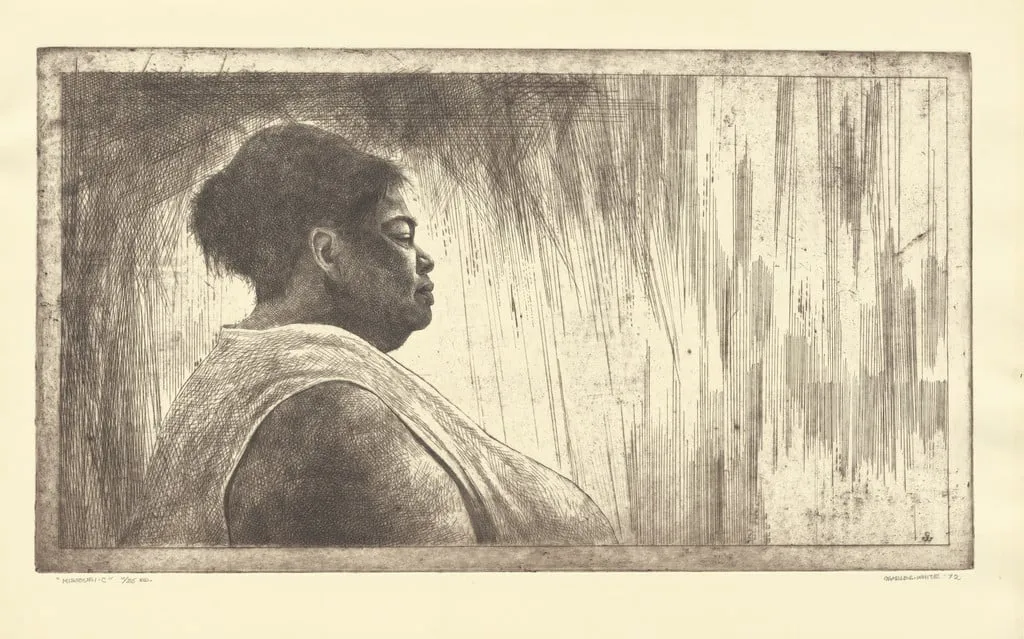 Untitled, by Charles White, ink, 1972