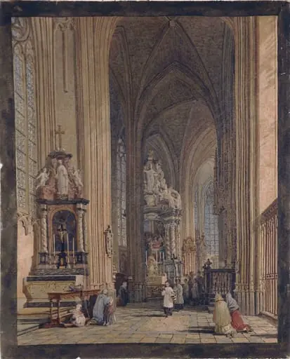 North Aisle of the Choir of the Collegiate Church of St. Peter at Louvain, by Charles Wild