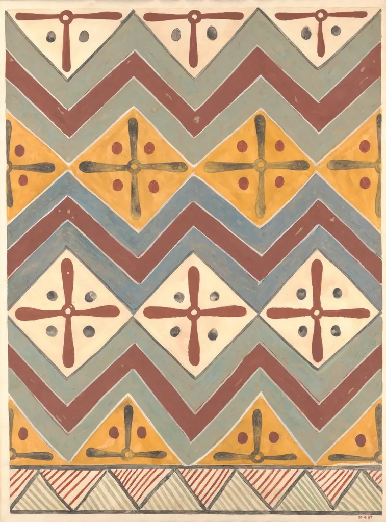 Ceiling Pattern, Tomb of Qenamun, by Charles Wilkinson