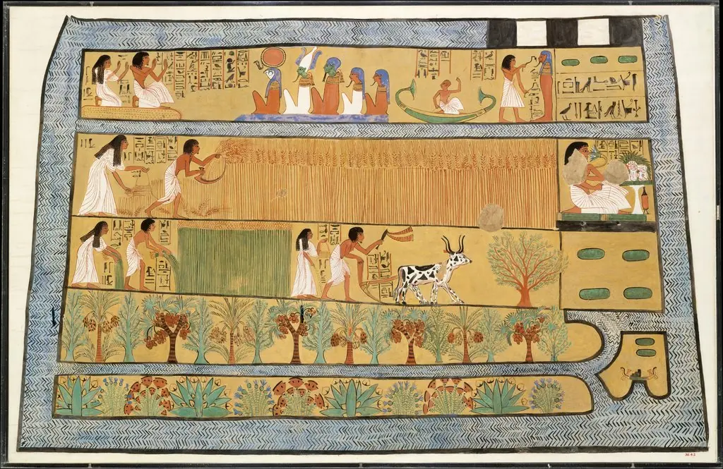 Sennedjem and Iineferti in the Fields of Iaru, by Charles Wilkinson