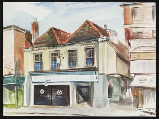 An old shop in the Market Place, St. Albans, by Cheek