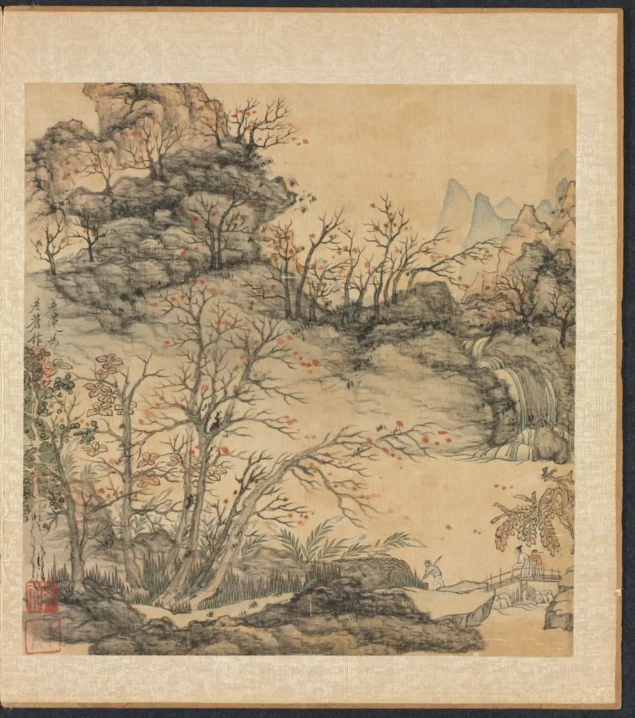 Paintings after Ancient Masters: Autumn Landscape, by Chen Hongshou