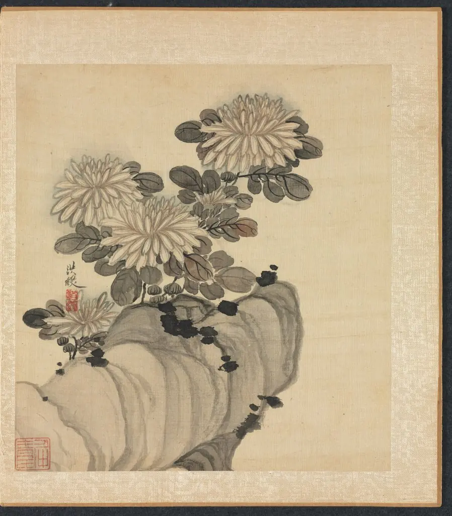 Paintings after Ancient Masters: Chrysanthemum and Rock, by Chen Hongshou