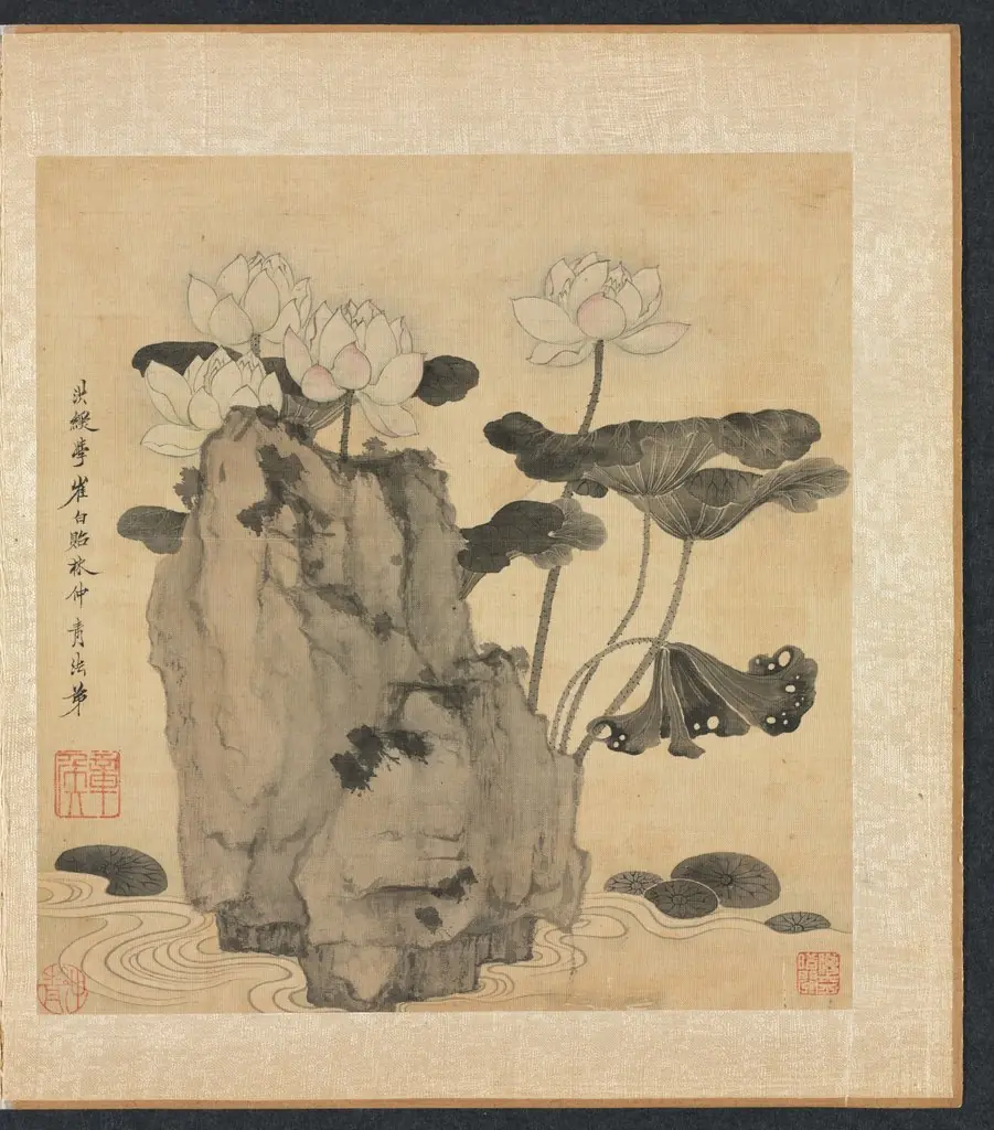 Paintings after Ancient Masters: Lotus and Rocks, by Chen Hongshou