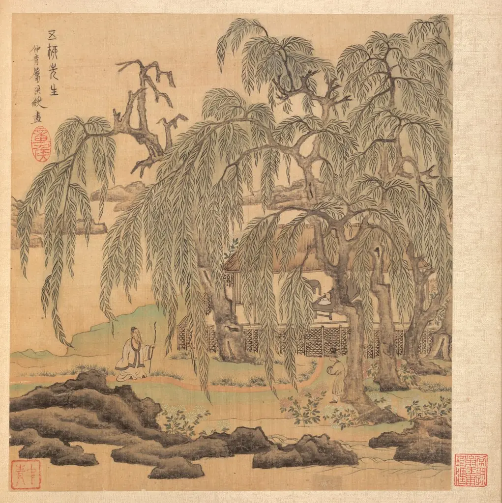 Paintings after Ancient Masters: Mr. Five Willows (Wuliu), Tao Yuanming, by Chen Hongshou