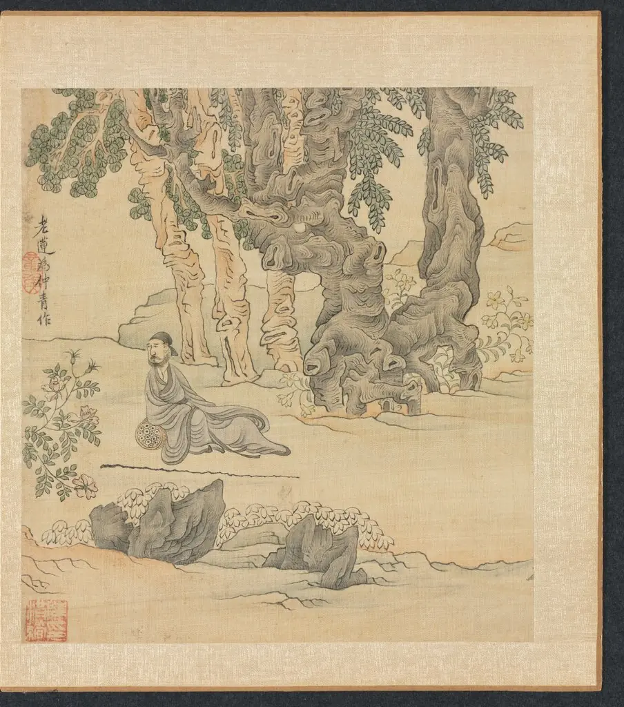 Paintings after Ancient Masters: Portrait of Zhongqing in a Landscape, by Chen Hongshou