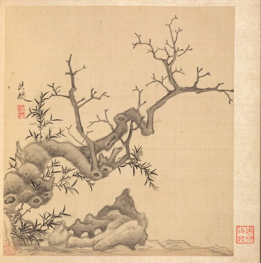 Paintings after Ancient Masters: Rock, Old Tree, and Bamboo, by Chen Hongshou