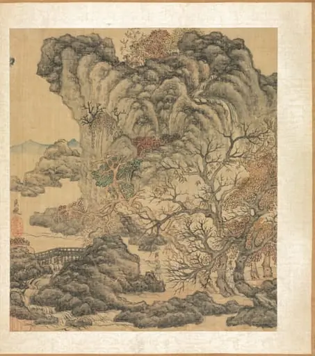 Paintings after Ancient Masters:Travelers in an Autumn Landscape, by Chen Hongshou