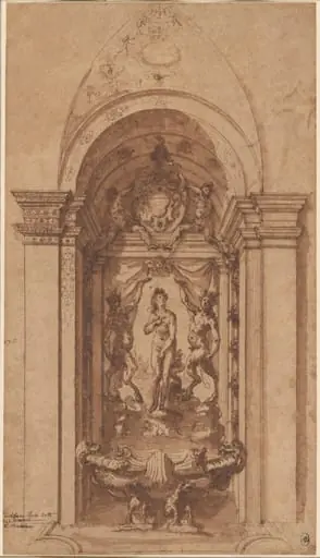 A Design for a Wall Decoration or Fountain, by Cherubino Alberti