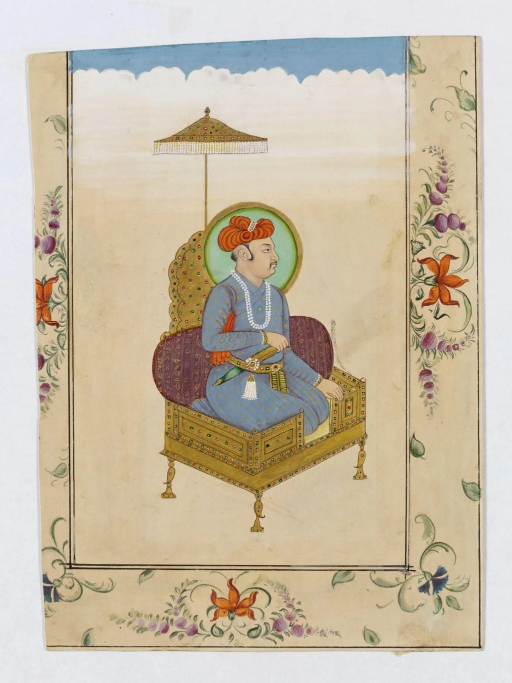 Emperor Jahangir, by Chhajju Lal, paint, 1850
