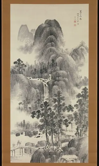 中林竹洞筆    夏日山泉図|Mountain Stream on a Summer Day