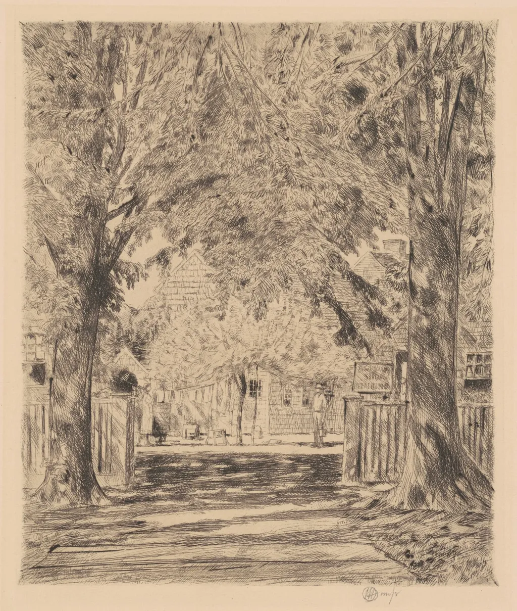 An Easthampton Idyll, by Childe Hassam, ink, 1923