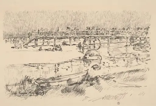 Bathing Beach, Bass Rocks, by Childe Hassam