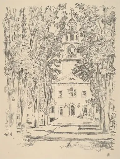 Colonial Church, Gloucester, by Childe Hassam
