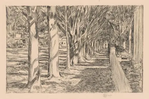 Easthampton, Sidewalk, by Childe Hassam