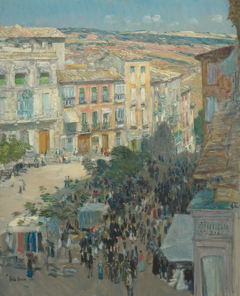 El Zocodover, Toledo, Spain, by Childe Hassam