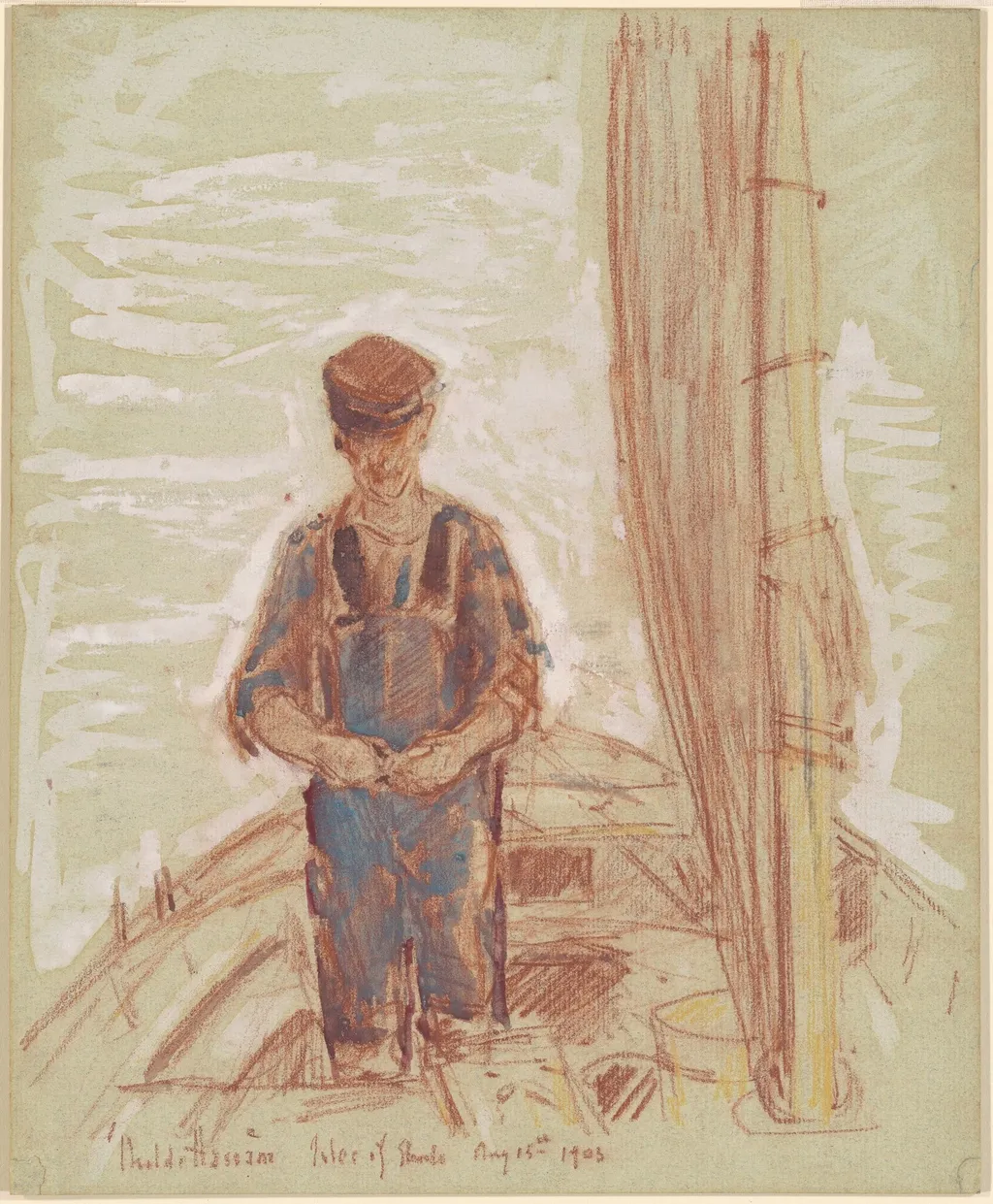 Fisherman, Isle of Shoals, by Childe Hassam, watercolor, 1903