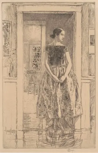 Girl in a Modern Gown, by Childe Hassam