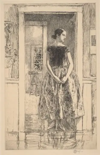 Girl in a Modern Gown, by Childe Hassam