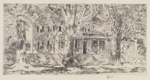 House on the Main Street, Easthampton, by Childe Hassam