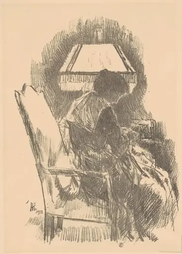 Mrs. Hassam Knitting (large), by Childe Hassam
