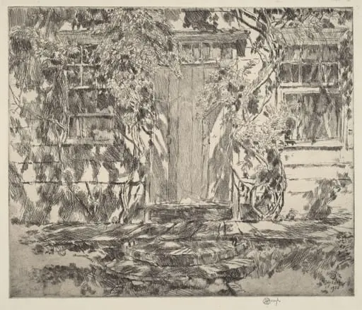 Old Doorway, Easthampton, by Childe Hassam