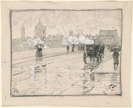 Rainy Day, Boston, by Childe Hassam