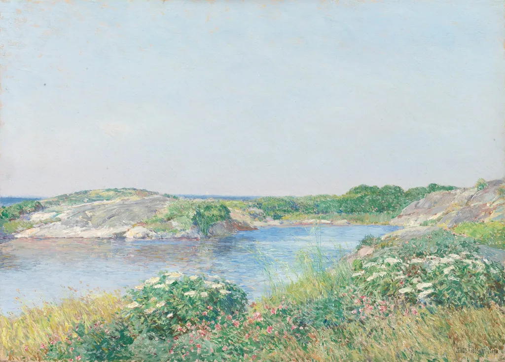 The Little Pond, Appledore, by Childe Hassam, oil, 1890