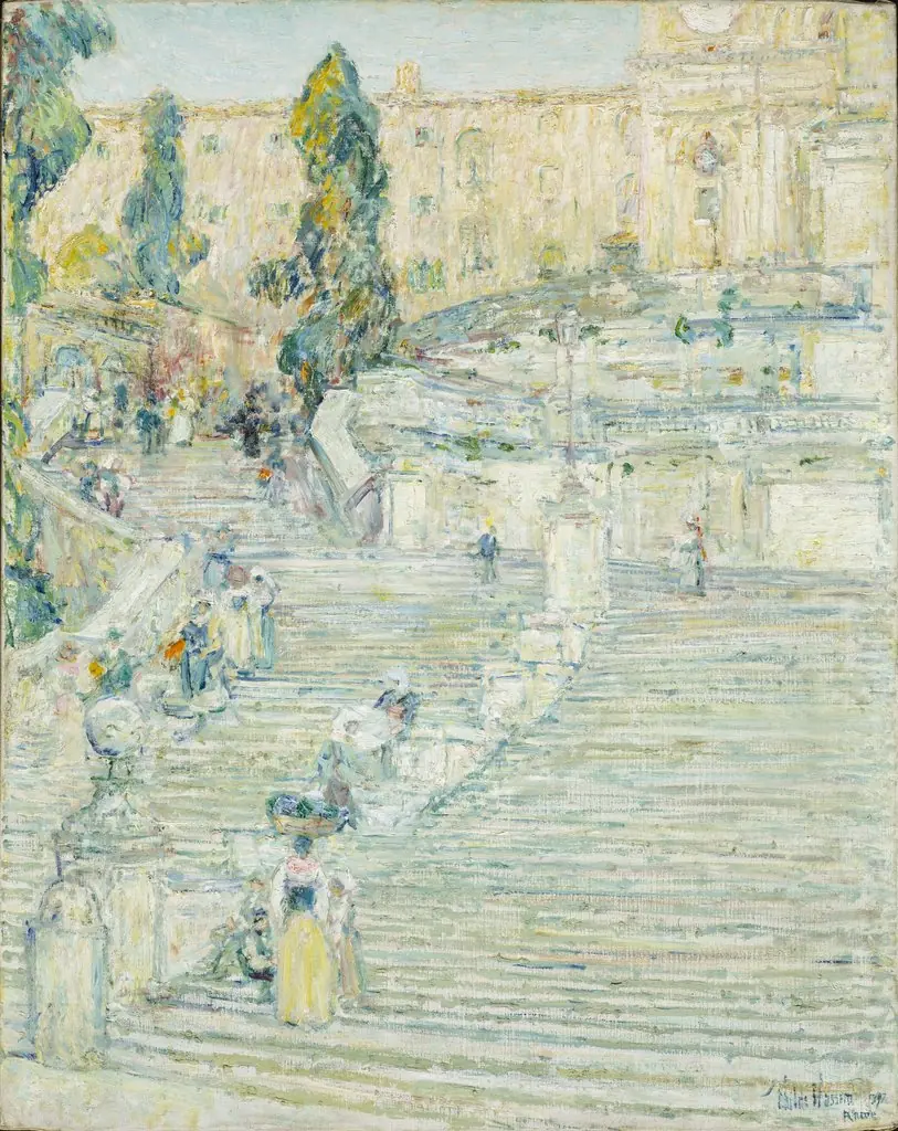 The Spanish Stairs, Rome, by Childe Hassam