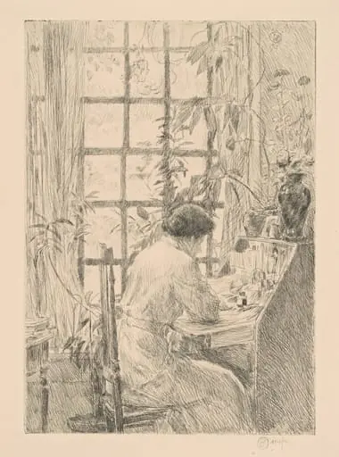 The Writing Desk, by Childe Hassam