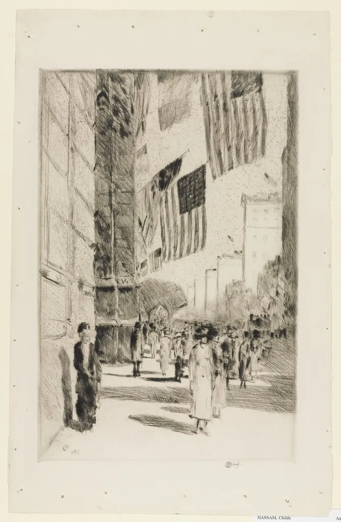 Untitled, by Childe Hassam, ink, 1918