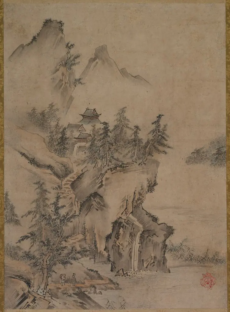 Chinese Literatus Traveling to a Mountain Temple, 1594