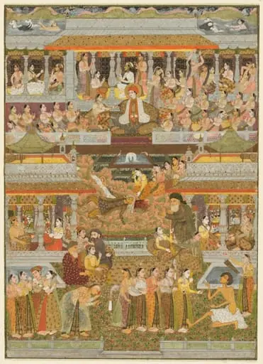 Lovers and beloveds: A composite of scenes from Persian, Urdu, and Sanskrit literature, by Chitarman II