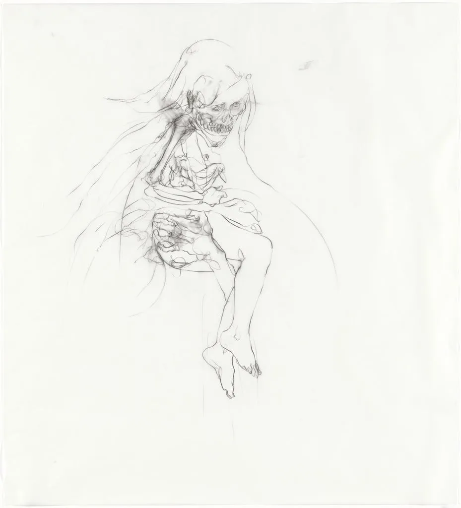 Untitled, by Chloe Piene, charcoal, 2001