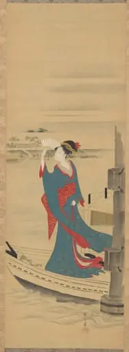 Beauty in a Boat on Sumida River, by Chôbunsai Eishi