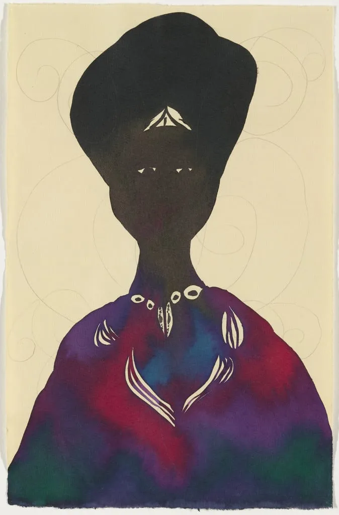 Untitled, by Chris Ofili, watercolor, 1998