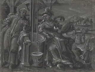 Christ and the Woman of Samaria [verso]