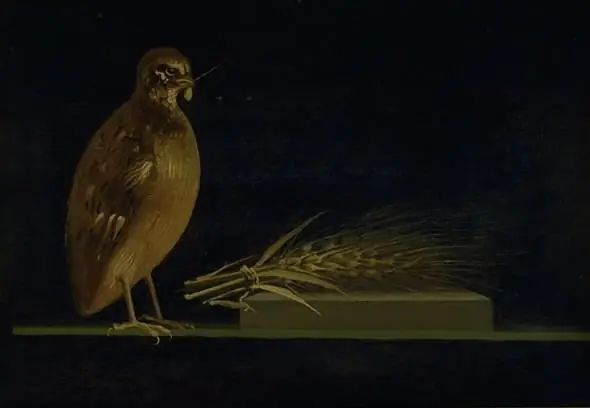 A Quail Eating an ear of Corn, by Christen Købke
