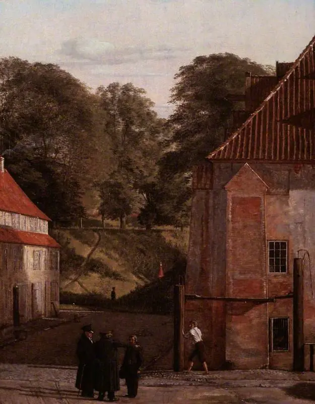 A View of the Square in the Kastel Looking Towards the Ramparts, by Christen Købke