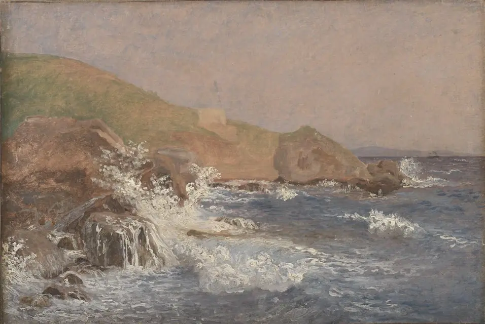Rough Sea on a Rocky Coast, Capri, by Christen Købke