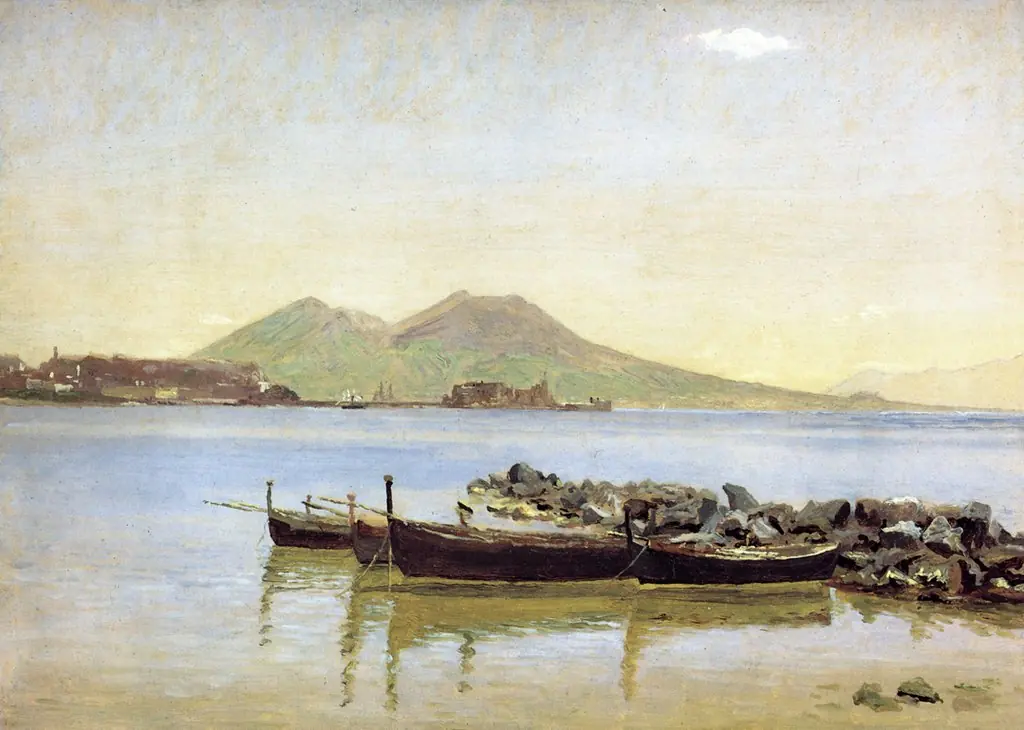 The Gulf of Naples with Vesuvius in the Background, by Christen Købke