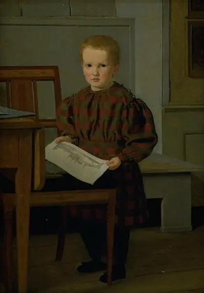 The Painter C.W. Eckersberg's Son Julius in his Fathers Studio, by Christen Købke