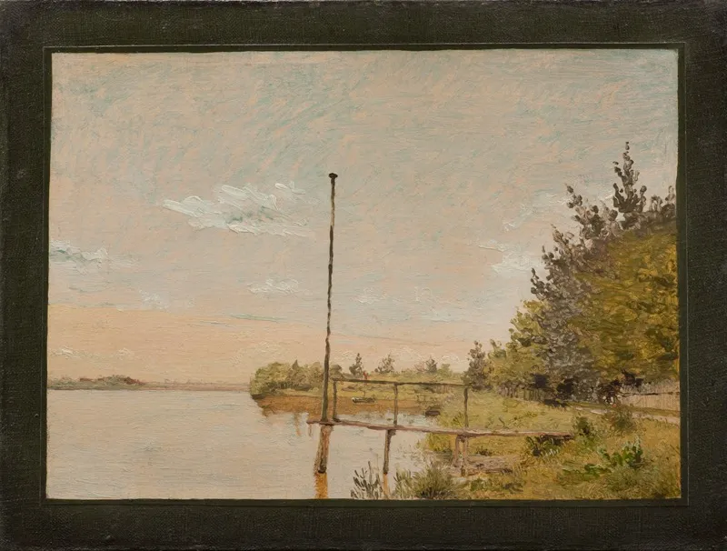 View from Dosseringen near the Sortedam Lake Looking Towards Nørrebro. Study, by Christen Købke, unspecified, 1838