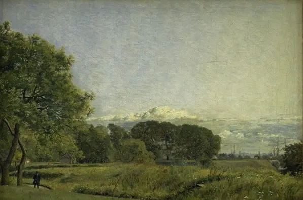 View from the Citadel Ramparts Towards the Trekroner Battery, by Christen Købke, oil, 1833