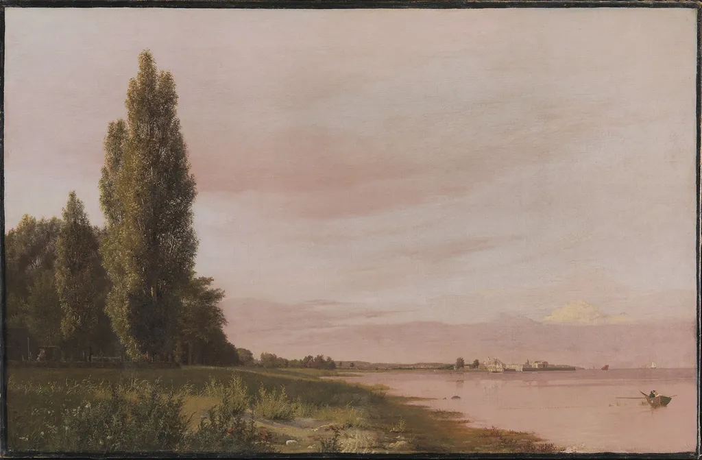 View of the Bay near the Copenhagen Limekiln Looking North. A Quiet Summer Afternoon, by Christen Købke, oil, 1837