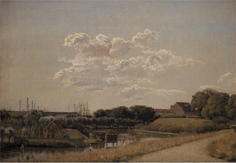 View of the Citadel Ramparts Looking Towards Langelinie and the Naval Harbour, by Christen Købke, oil, 1832