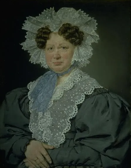 Kammerherreinde Kirsten Stampe f. Kaas (1766-1842) gift 1793 med kammerherre, Holger Baron Stampe til Nysø, by Christian Albrecht Jensen, oil, 1831